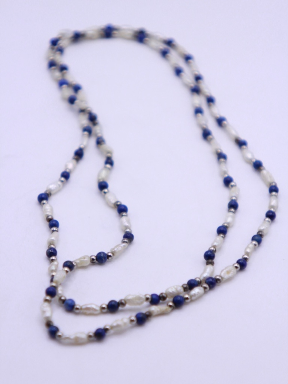 Beautiful freshwater rice pearl Lapis Lazuli Necklace
